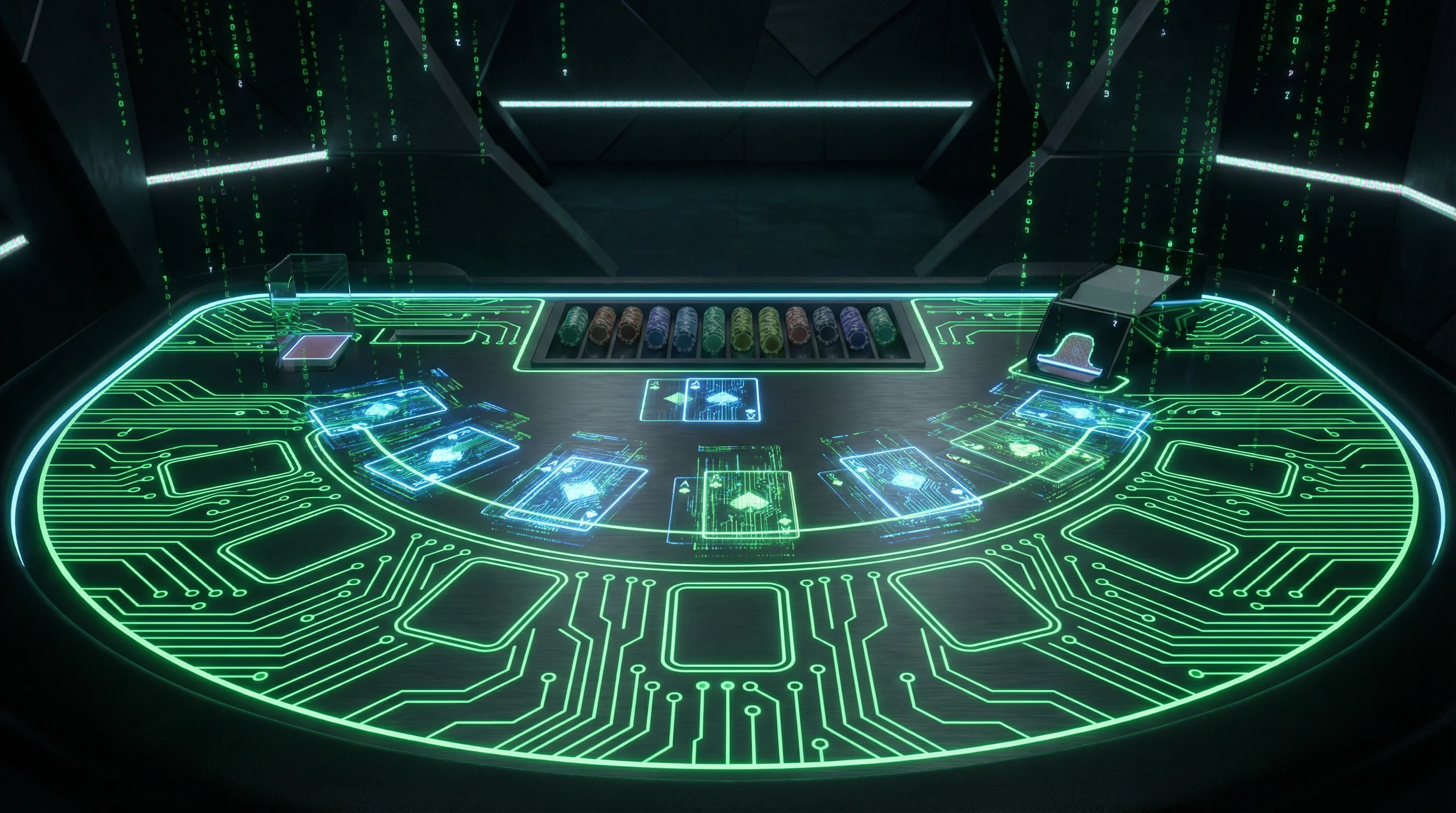 Mesa de blackjack digital com design cyberpunk no betnacional