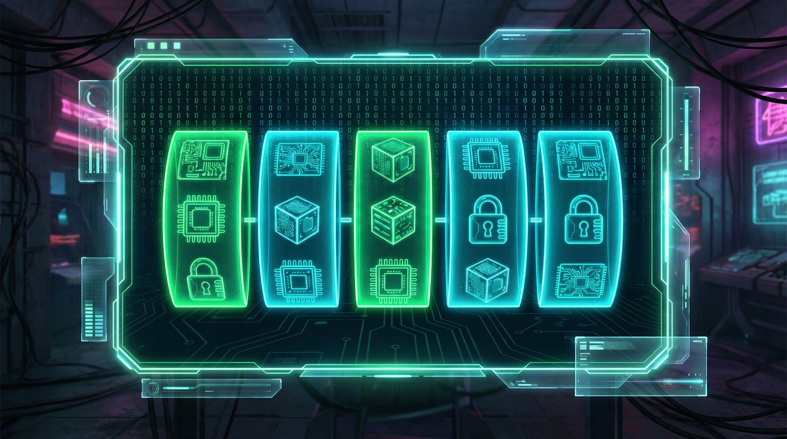 Interface futurista de caça-níqueis digital no betnacional